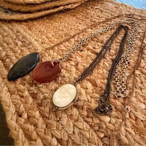 Bundle of 3 Pendant with Long Chain Necklaces